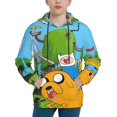 thumbnail image 5 of Adventure Time Jake The Dog Kids Pullover Hoodies 3d Print Hooded Sweatshirt With Packet For Boys Girls, 5 of 8