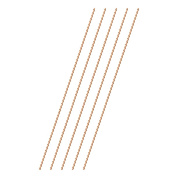 Uxcell 5-Pack Varilla Redonda de Cobre 3mm x 300mm T2 Cobre