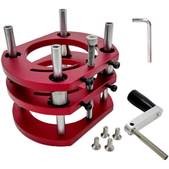 Precise Router Table Base For Woodworking With Crank Handle Adjustment And Four Clamp System For Compact Trimmers
