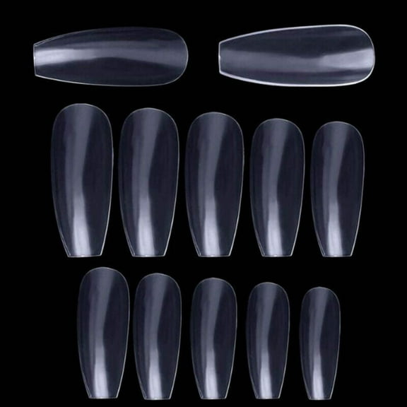 100Pc Long Ballerina/Long Coffin/Long Almond/Long Oval/Full Cover Square False Nail Tips Fake Nails False Nails Artificial Nails Tips Press on nails in Bag Jargod