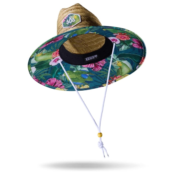 Sombrero de Paja para Hombres y Mujeres | Sombrero de salvavidas, sombrero de playa y sombrero de sol | Ala ancha UPF 50+ para protección solar | Talla única | Cicuta