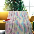 thumbnail image 6 of Homore Soft Fluffy Rainbow Throw Blanket, Cute Fuzzy Blanket for Girls Kids Bedroom,50" x 60" Rainbow, 6 of 8