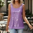 thumbnail image 2 of Summer Women's Tops, Tees & Blouses Crew Neck Sleeveless Womens Tops Holiday Party Solid Color Loose Casual Daily Tank Tops, 2 of 10