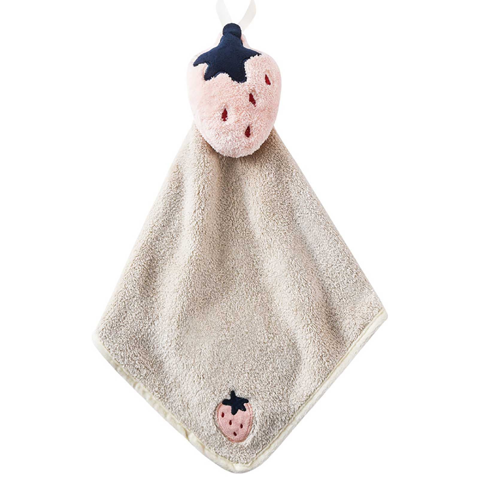 Baby Kids Nursery Hand Towel Cartoon Animal Kitchen Bath Hanging Wipe Soft Towel 