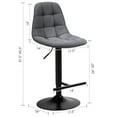 thumbnail image 2 of Gymax Ensemble de 2 Tabourets de Bar Réglables Pivotants Hauteur Comptoir Chaises en Lin avec Dossier Gris, 2 of 10