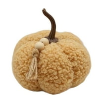 yulier Halloween Pumpkin Plush Toy Fall Thanksgiving Decorations Stuffed Pumpkin 3D Pumpkin Shaped Ornament Table Centerpiece, 8.27"x8.27"x7.48"