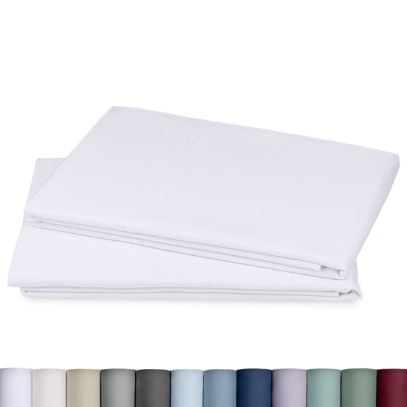 California Design Den Standard Bed Pillow Cases Set of 2 - Soft & Smooth 800 Thread Count 100% Cotton Sateen, Fits Standard and Queen Pillows - White