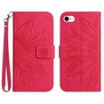 thumbnail image 2 of Feishell Wallet Case for iPhone SE 2022/iPhone SE 2020/iPhone 8/iPhone 7,for Men Women,Sunflower Embossed Pattern PU Leather Flip Cover Magnetic Card Slots Stand Phone Case with Hand Strap,Rose, 2 of 11