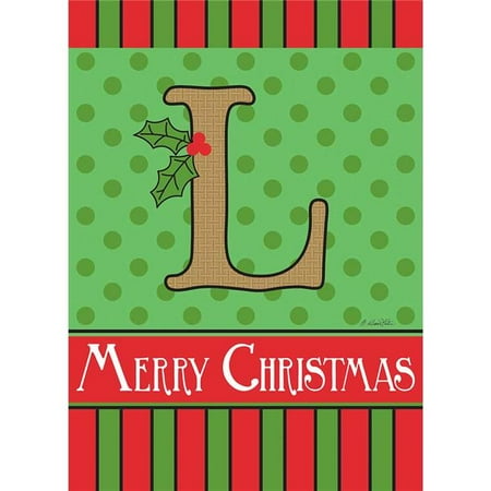 Magnolia Garden Flags 1657 13 X 18 In Merry Christmas Monogram L