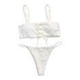 thumbnail image 1 of Cheers 1 Set Bathing Suit Soft Touch All Match Fabric Solid Two-piece Swim Bodysuit Summer Supplies, 1 of 2