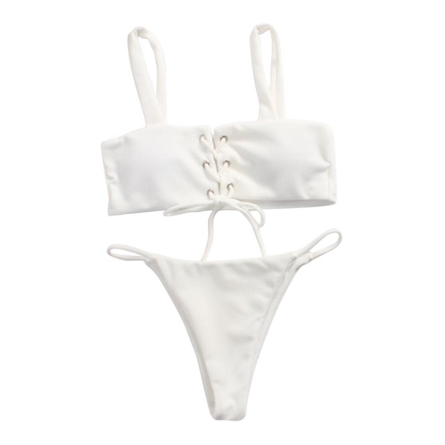 Cheers 1 Set Bathing Suit Soft Touch All Match Fabric Solid Two-piece Swim Bodysuit Summer Supplies