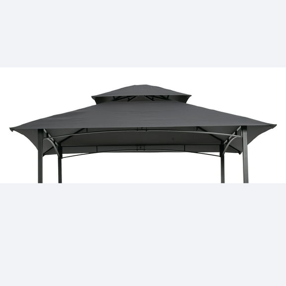 FITHOOD 8x5Ft Grill Gazebo Replacement Canopy Only!!!! NO Metal Structure!!! Double Tiered BBQ Tent Roof Top Cover