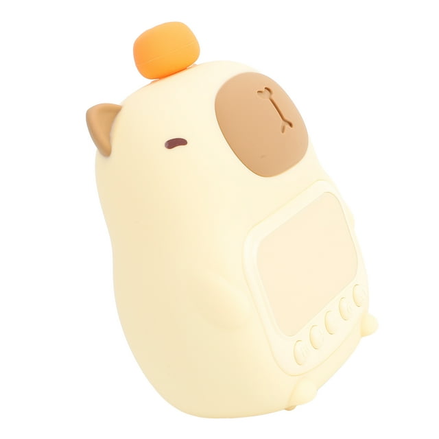 Capybara Alarm de Alarma Luz Nocturna, Luz de Despertador de Alarma Multifuncional Luz Nocturna Cargando Adorable para la Oficina