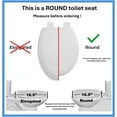 thumbnail image 2 of 1Q1R9-01 Styled for Eljer New Emblem Square Front Design Toilet Seat with Vari-Adjust Lok-Down Heavy Duty Hinge, Round, Bone, 2 of 12