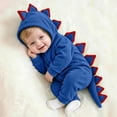 thumbnail image 2 of Baby Boys Long Sleeve Hooded Zip up Jumpsuit Dinosaur Costume Warm Infant Baby Clothes Halloween Party Clothes Halloween Costumes Kids Boys Size 0-9 Months, 2 of 8