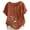 Brown, variant on Ladies Short Sleeve Round Neck Plant Pattern Blouse Fashion Spring Summer Casual Shirt with Buttons My Items