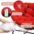 thumbnail image 3 of Thickened Waterproof Papasan Rocking Chair Cushion – 6.3'' Egg Chair Cushions with Secure Ties, Fade-Resistant & Weatherproof for Indoor/Outdoor Use , Fits Rattan Wicker Hammock Chairs (Only Cushion), 3 of 7