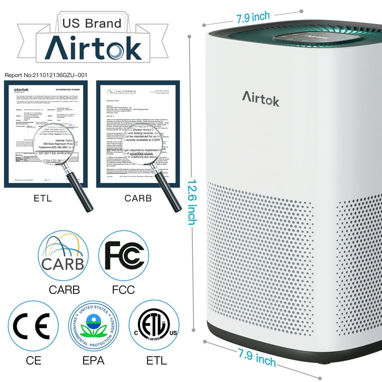 Airtok Air Purifier for Home Model AP1001 White