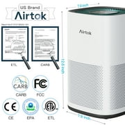 AIRTOK Air Purifier for Large Room up to 793 Sq ft, True H13 HEPA Clean Air Removes of Allergies, Smoke, Pet Dander, Dust & Pollen, Quiet, Ozone Free, AP1001 White