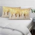 thumbnail image 4 of Abstract Gold Throw Pillow Cover, Pillowcase Protectors with Zipper, Breathable Decorative Lumbar Pillow Case Cover, Modern Luxury Strokes Artwork Pillow Shams for Couch Sofa 16x24Inch, 4 of 8