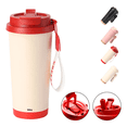 thumbnail image 2 of 500 ml De Vaso Térmico Café Acero Inoxidable Con Popote Bordo Belug, Beige, 2 of 5