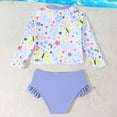 thumbnail image 4 of TOWED22 Girls Rash Guard Set Long Sleeve Two Piece Swimsuit with UPF 50+ Sun Protection for Girls 3-8 Years Purple,3-4 Y, 4 of 7