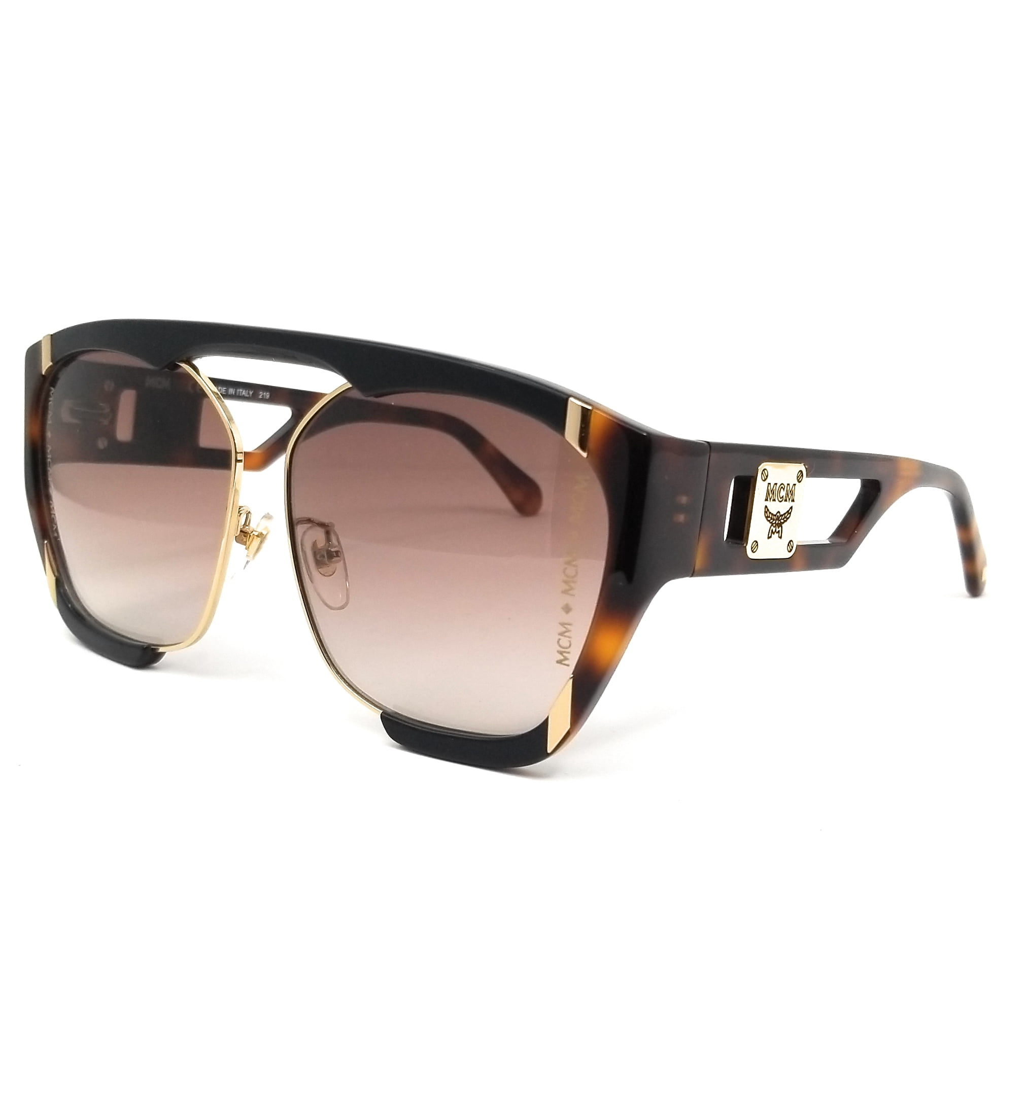 MCM MCM Sunglasses MCM672SA 019 BlackHavana Modified Rectangle