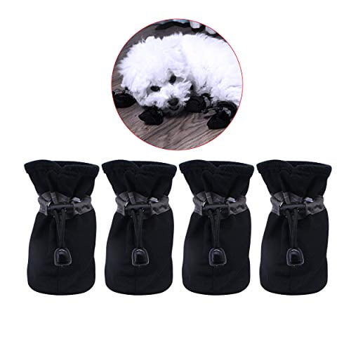 for Small Dog YAODHAOD Dog Boots Paw Protector Anti-Slip Dog Shoes，These Comfortable Soft-Soled Dog Shoes are with Reflective Straps 