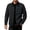 Black, variant on Men's Faux Leather Bomber Jacket, Zip up Stand Collar Suede Jacket with Multi Pockets and Shoulder Straps for Fall Winter