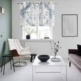 thumbnail image 4 of Vintage White Beige Floral Kitchen Curtains Small Short 39 Inch Length, Abstract Art Flower Grommet Top Bedroom Living Room Curtains, Light Filtering Cafe Curtain Drapes 2 Panels Set 55''x39'', 4 of 9