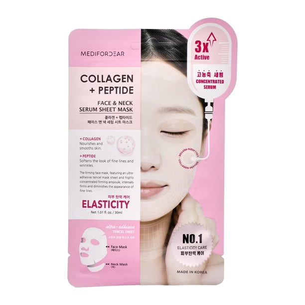 Set de mascarillas MEDIFORDEAR con colágeno y péptido para rostro y cuello