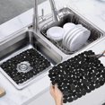 thumbnail image 4 of Kitchen Sink Mat, 2 Adjustable Sink Protector Mats, Black Stainless Steel Sink Mat, Dish Drying Mat For Bathroom Kitchen Countertop, 15.8 x 12 Inches, 4 of 5