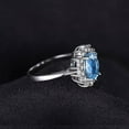 thumbnail image 3 of Divine Creation 925 Sterling Silver 2.00 Ct Oval Cut Blue Topaz Wedding Engagement Halo Ring 14K White Gold Plated For Women's -10, 3 of 3