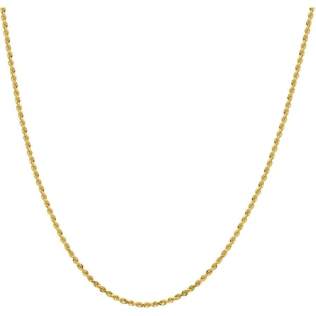 Simply Gold 14kt Yellow Gold 2.0mm Glitter Solid Rope Chain