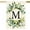 M, variant on Monogram Letter H Floral Garden Flag 12x18 Inch Double Sided Outside, Family Last Name Initial Yard Outdoor Decoration
