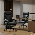 thumbnail image 7 of Ergonomic Swivel Computer Executive Chairs with Footrest, Flip-up Armrests PU Leather Padded Office Chairs, 100-135°Recline, with Adjustable Height, 500LBS, Black, 7 of 7