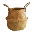 thumbnail image 1 of Binwennn Handle With Handle Collapsible Straw Plaited Pushgrass Storage Pot Basin Plaited Rattan Wreaths Boxes Succulent Lighted Wreath for Car Springtime Wreaths for Front Door Metal Christmas Wreath, 1 of 3