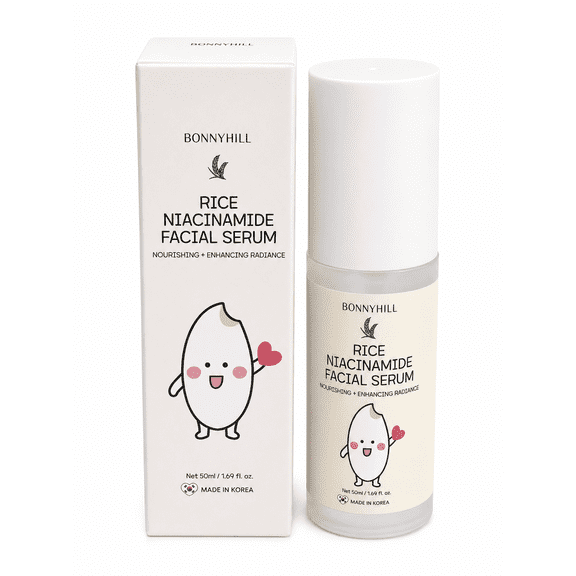 Bonnyhill Rice Niacinamide Facial Serum, Nourishing Brightening Anti-Aging Face Serum, 1.69 fl oz