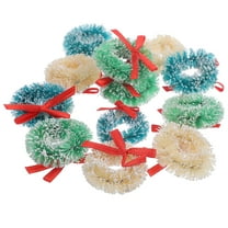 Milisten 12Pcs Christmas Door Decorations Wreath in Green Natural Sisal Fiber for Festive Events