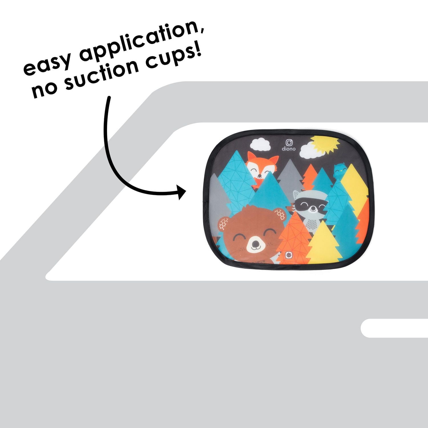 Diono Sun Stoppers® - 2 Pack Car Window Shades, Character Car Window Shade 2 Pack