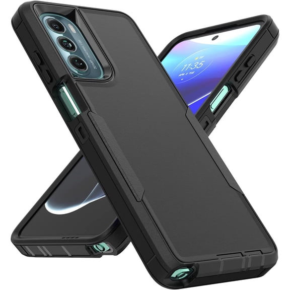 For Motorola Moto G Stylus 5G 2022 Wallet Case Hybrid Ring Stand with Invisible Credit Card Holder Heavy Duty Shockproof Cover ,Xpm Phone Case [ Black ]