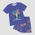 thumbnail image 4 of HCNTES Toddler Baby Boy Newborn Infant Girl Independence Day Clothes Short Sleeve Pullover shirt Tops And Short Set Soft Unisex Summer Loungewear Outfits Set(F02-Blue,11-12 Years), 4 of 7