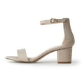 thumbnail image 2 of J. Adams Daisy Block Heel Sandals, Ankle Strap Block Heels Open Toe Dress Shoes, Chunky Heels Comfortable and Stylish for Women, 2 of 7