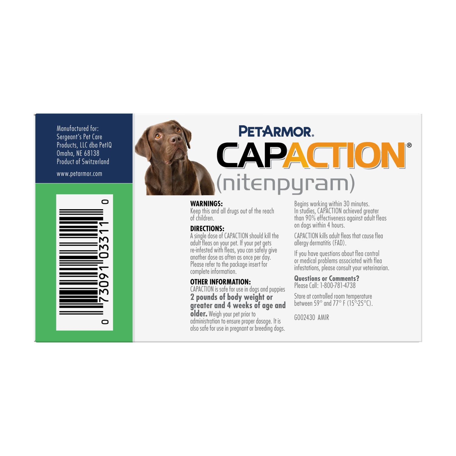 PETARMOR CAPACTION Fast-Acting Oral Flea Treatment for Medium  Large Dogs  (25.1-125 lbs), 6 Doses - Walmart.com