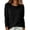 Black #14, variant on Women Crew Neck Drop Shoulder Oversized Solid Color Knit Sweater Long Sleeve Casual Fall Pullover 2XL