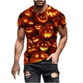thumbnail image 2 of Ghost Pumpkin Graphic Tees for Men Halloween Costumes Plus Size Fashion Holiday T Shirts Short Sleeve Crewneck Tops Going Out Outfits Funny Pullover Tshirts, S-5XL, 2 of 5