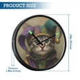 thumbnail image 3 of Indoor 12' Voice-Activated Luminous Decoration Wall Clock With LED Night Light Cat Wearing A Jester Hat, 3 of 8