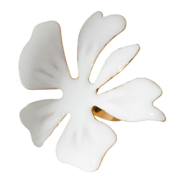 lanema Unique Statement Rings with Large Pearls Flower Finger Jewelry for Stylish Women Eye Catching Wedding Party Accessories