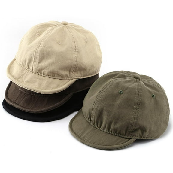 sunsanly Women Men Hat Short Brim Vintage Adjustable Low Profile Ponytail Hole Sunscreen Solid Color Washable Summer Baseball Hat Clothes Accessory