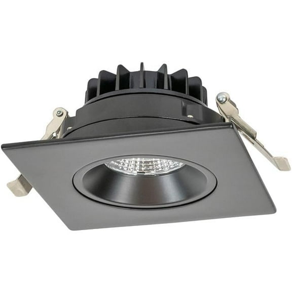 Jesco RLF-4412-SW5-BK 4 in. 12W 5CCT 90CRI Luke LED Square Regressed Gimbal Recessed Downlight, Black